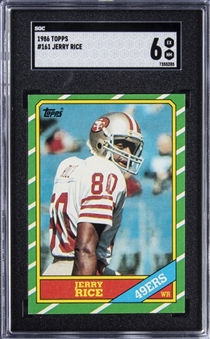 1986 Topps #161 Jerry Rice Rookie Card - SGC EX-NM 6